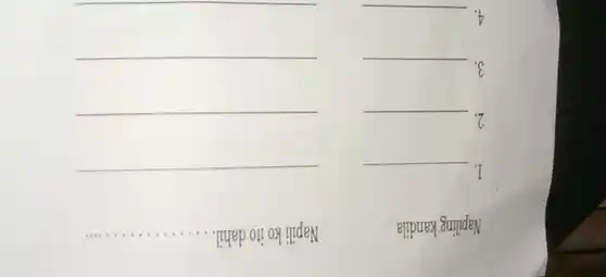 Napiling kandila
Napili ko ito dahil...
__
I III
1. __
__
2. __
3. __
4. __