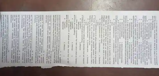 __ 1. An interview type to where question is not prearranged
and the have already an idea as to what to determine
about the applicant.
a interview	c Semi-Structured interview
b. Unstructure interview d. Situational interview
__ 2. An interview type to where the assessor asks the
applicant to narrate how he/she would manage a situation
that may occur during the course of the job or the employment
a. Structured interview	c Semi-Structure d interview
b. Unstructure d interview d. Situational interview
__ 3. A type of an interview to where it is a pre-determine d set
of open-ended questions and following them up with probe
question to explore further their response and the topic of interest.
a. Structured interview	c. Semi-Structu red interview
b. Unstructurec interview d. Situational interview
__ 4. A type of an interview to where it is a prepared format of
ssion use to assess multiple candidates fairly and accurately,
a pre-planned set of interviews.
a. Structured interview
c . Semi-Structurec I interview
b. Unstructure interview d. Situational interview
__ 5.An interview error to where it occurs when the interviewer
is influenced because the interviewee is alike to the interviewer.
a. First Impression error b. Contrast error c. Similarity
error
__ 6.An interview error to where it is a cognitive bias that
refers to the tendency to form an opinion about someone and it is
often based on superficial factors such as appearance ,body
language,and tone of voice.This bias can lead to inaccurate
judgments and decisions about others.
a. First Impression error b. Contrast error
error
__ 7. An interview error to where it describes when a candidate
is scored incorrectly during an appraisal because a certain
employee has set a benchmark that influences everyone else's
review or by the other candidate?s review.
a. First Impression error b. Contrast error c. Similarity
error
__ 8. A component of attitude that describes how we respond
or intend to respond about something.
a. Cognitive	b. Affective
__ 9.An attitude component that talks about what we believe
and know about something.
a. Cognitive
__ 10.A component of attitude that talks about how we feel
about something.
a. Cognitive	b. Affective
Behavioral
__ 11. A selection
to where the applicant is sent to the company health care
provider to see whether the candidate is physically fit to do the job
and those candidates who are successfu I at the interview will be
ultimately rejected if they are found physically unfit.
interview to where the	meets more than I one
__ 12. A type of an
representative from various applicant nt from the company at the
same time.
__ 13. A selection
process to where the hiring manager employer,or recruiter
contacts a job candidate's former workplace to get more
information on the candidate's performance and skills . Likewise, it
is done to verify information and to check who the applicant in the
community.
__ 14. It refers to
any	or procedure designed to provide information about
people by allowing them to respond freely, to ambiguous stimuli.
And this test is conducted for understanding a person's hidden
psychological thoughts and the responses may be presumptions
or assumptions that humans have in their or
unconscious mind.
__ 15. It refers to
specific abilities , capabilities and skill sets
that an individual
can possess and demonstrate in a measured way and a learnable
skill that enable individuals to perform job-specific tasks that
includes mastery of methods processes procedures and
techniques.
__ 16	A
classification of skills that refers
to any skills facilitating interaction
and communication with others. In the same manner, it is a
personal attribute that enable someone to interact effectively and
harmoniously with other people.
