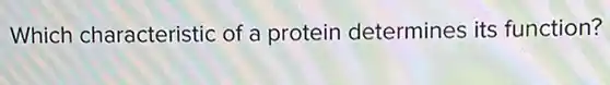 Which characteristic of a protein determines its function?